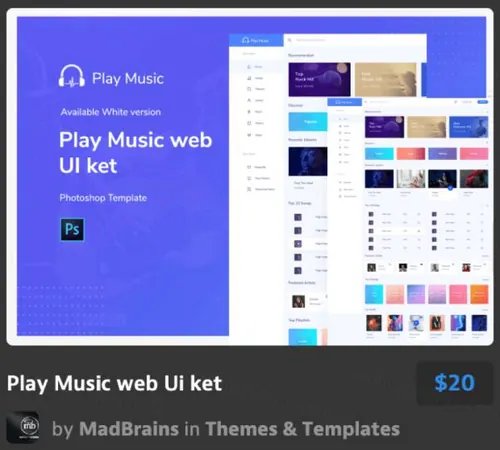 有趣的播放音乐网页Play Music web Ui ket