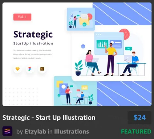 定制服务主题矢量概念插画Strategic - Start Up Illustr
