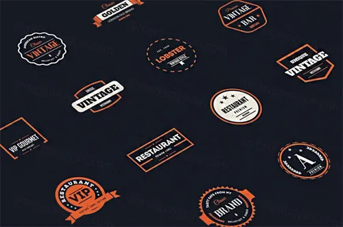 20组复古风格徽章图标素材 Vintage Logos  Badges