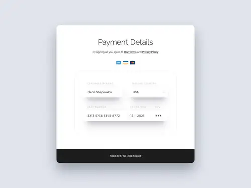 Credit Card Form Daily UI #067 每日UI源文件分享 UI 素