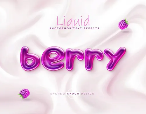 浆果果酱蜂蜜果汁液体美味立体文字特效 Liquid Tast
