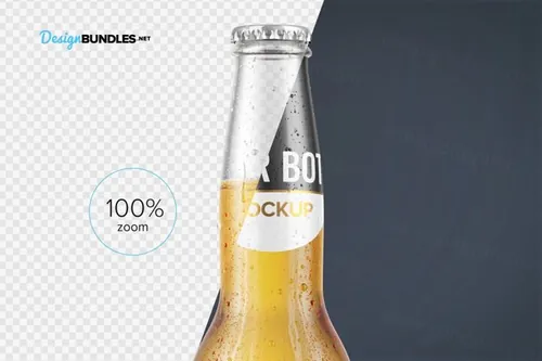 透明玻璃瓶包装设计提案样机PSD模板 Beer Bottle Mockups
