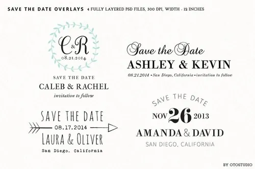 Save the Date Overlays - Set 3