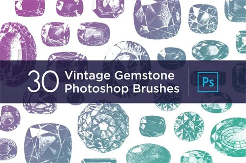 复古宝石PS笔刷 30 Vintage Gemstone PS Bru