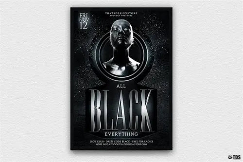 黑色主题海报模版 Black Party Flyer