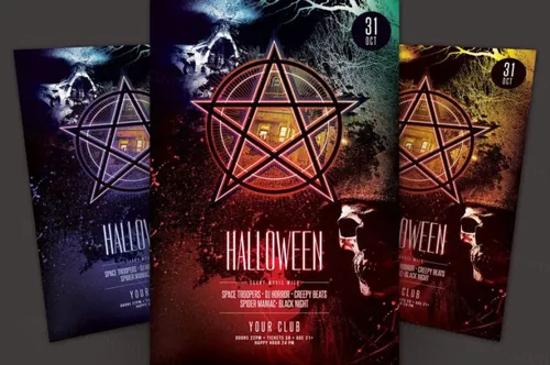 万圣节海报模版 Halloween Flyer Template