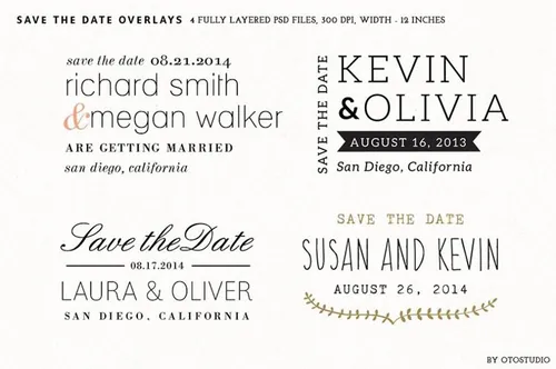 Save the Date Overlays - Set 4