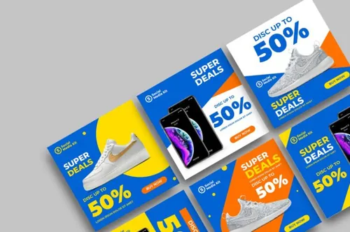 简约清新设计感很强的社交媒体海报宣传单