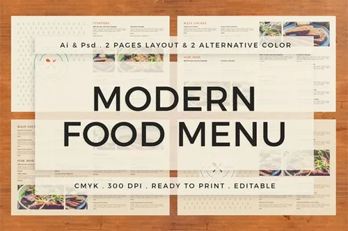 高品质菜单菜谱宣传单海报modern-food-menu.