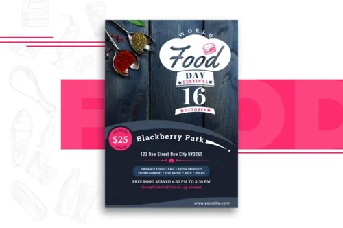 世界粮食日时尚海报宣传单world-food-day-flyer