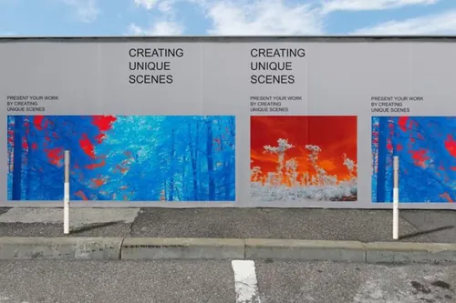 户外街头墙体宣传印刷广告贴图展示样机PSD模板 Wall P