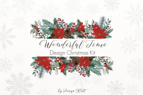 很棒的圣诞水彩花卉 Wonderful Time Chris