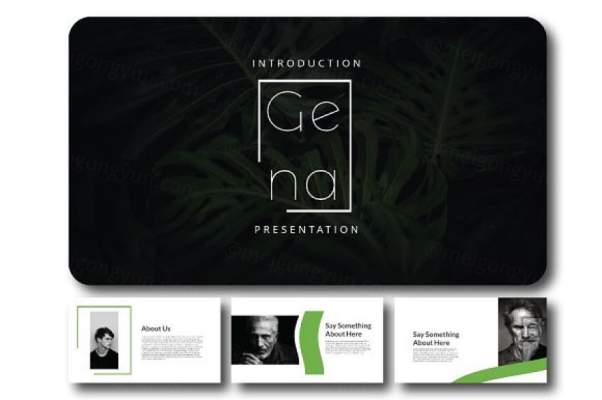 简单实用的绿色主题PPT模版Gena_Powerpoint_Template