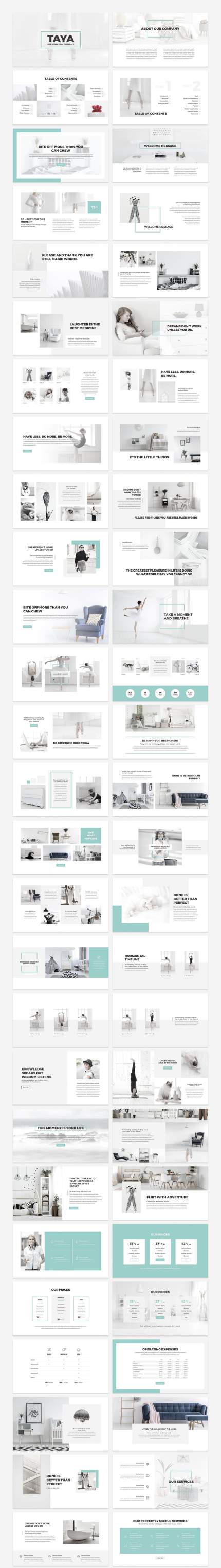 一款现代极简主义PPT模版Taya_Presentation_Template