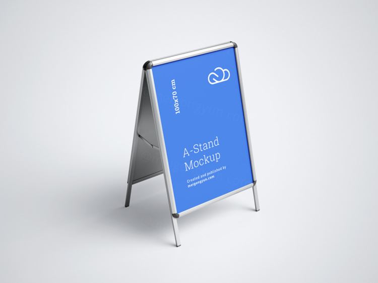 广告牌海报贴图展示样机PSD模版 A-Stand mockup