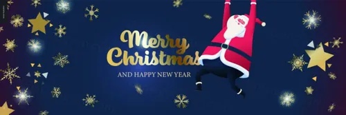 冬日圣诞节新年快乐庆典EPS矢量海报插画素材