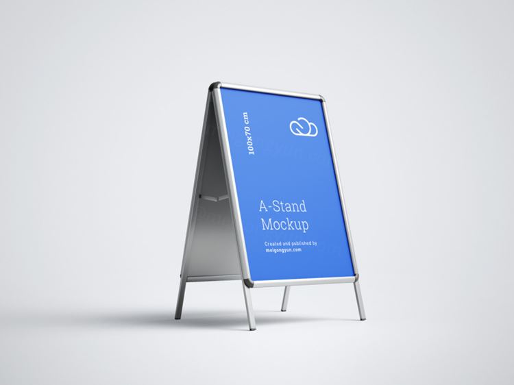 广告牌海报贴图展示样机PSD模版 A-Stand mockup