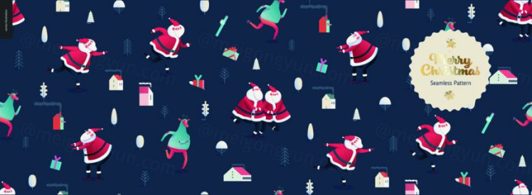 冬日圣诞节新年快乐庆典EPS矢量海报插画素材