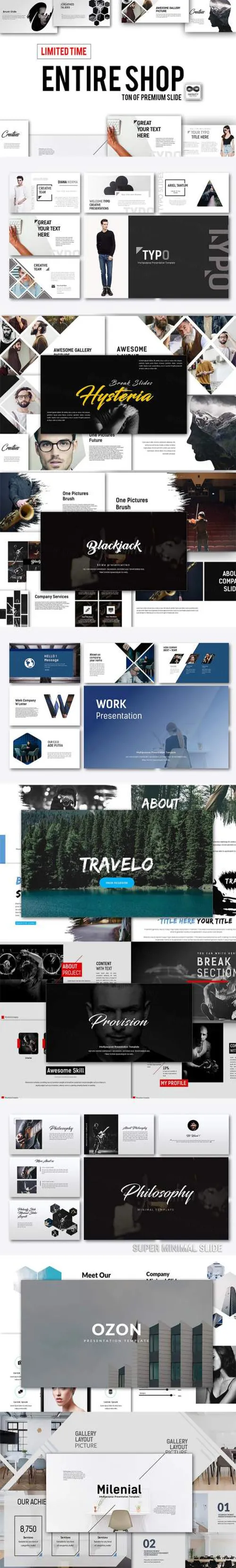 19个高级幻灯片展示Entire Shop Premium Slide Powerpoint