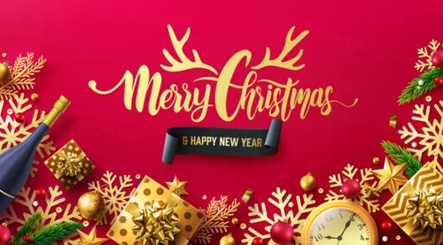 精美圣诞节主题新年海报矢量模板素材