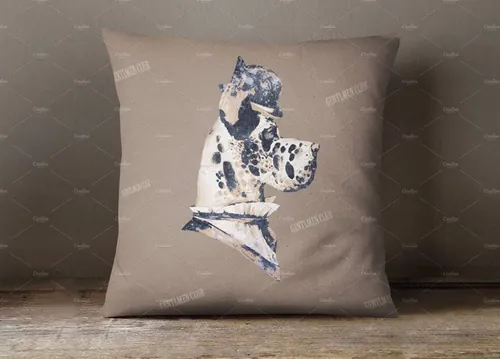 复古手绘水彩小狗设计素材 elements-gentlema