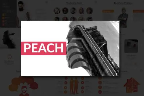 独特的建筑题材PPTpeach_corporate_powerpoint