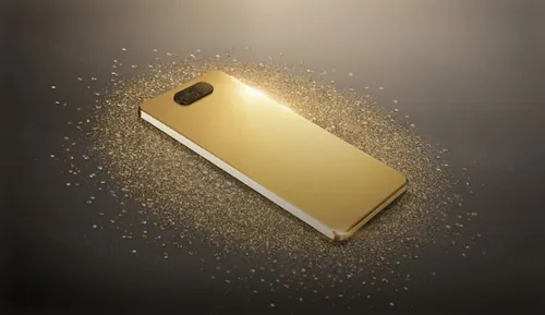 金色的手机APP UI样机展示模型