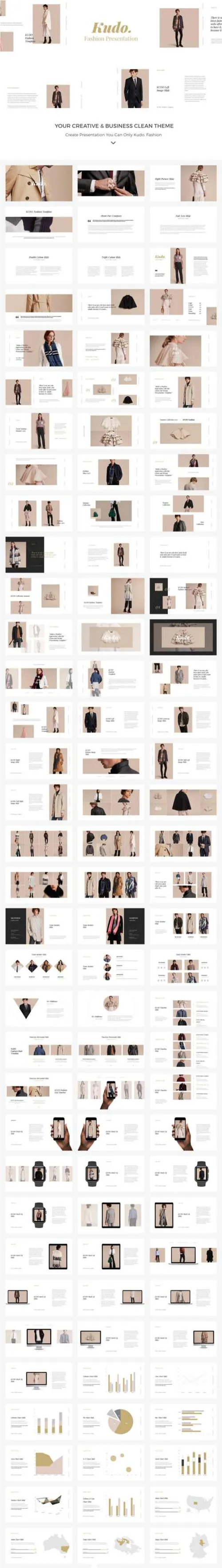1套排版时尚个性的PPT模版Kudo Presentation
