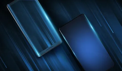 蓝色高品质的简约现代移动手机APP UI样机展示模型