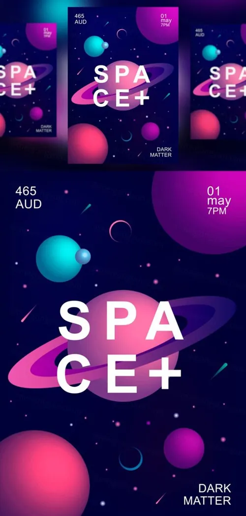 抽象液体渐变色彩矢量插画海报素材 Abstract Liquid color design Set