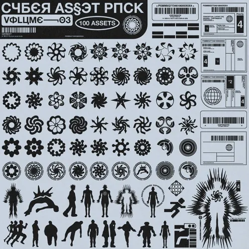 Y2K千禧风复古赛博朋克复古未来派酸性艺术装饰元素合辑 Cy