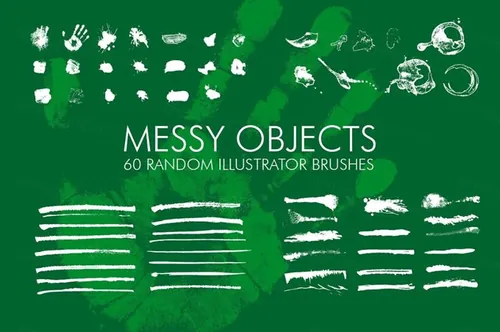 矢量墨水插画Ai笔刷 60 Messy Illustrato