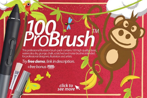 AI笔刷下载 ProBrush100  Free Demo