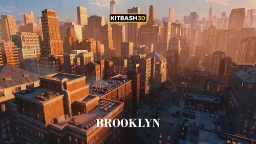 欧洲布鲁克林街区红砖结构公寓大楼都市住宅建筑3D模型素材 K