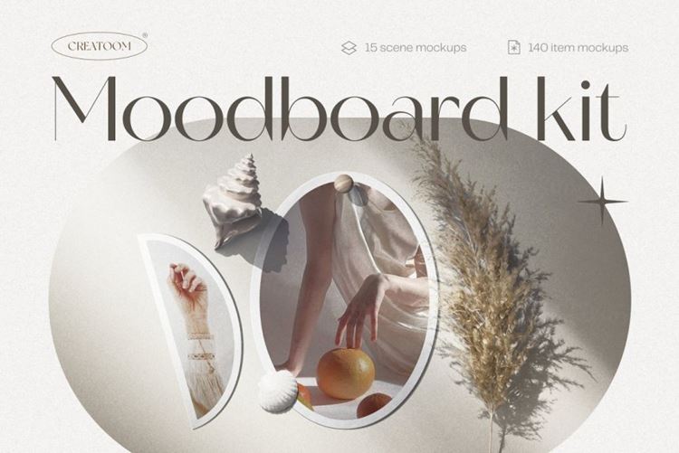 高质量北欧轻奢文艺封拼贴情绪版设计场景样机模板素材 Mode