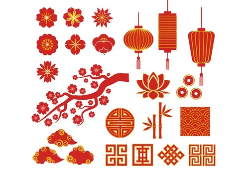 2019年新年快乐中国日本东方传统元素新年氛围元素高清图合辑包