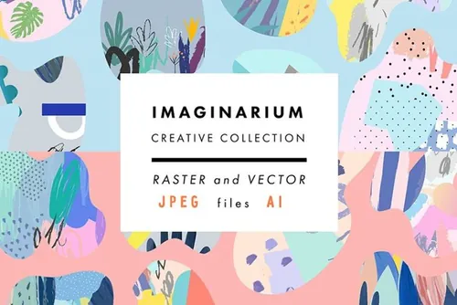 抽象艺术手绘涂鸦图案背景纹理素材 IMAGINARIUM
