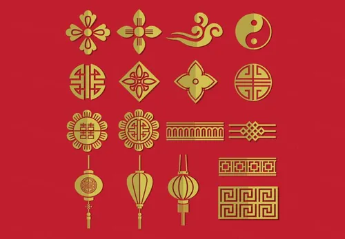 2019年新年快乐中国日本东方传统元素新年氛围素材矢量合辑包 Happy chinese new year