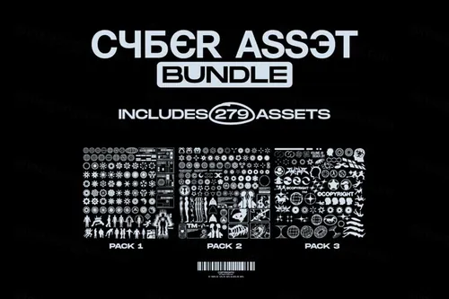 Y2K千禧风复古赛博朋克复古未来派酸性艺术装饰元素大合辑 C