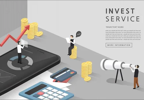 Invest Service 商业金融投资理财服务研究分析AI矢量插图素材  ti209a8209