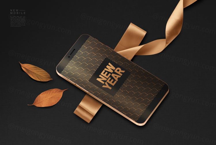 金色庆新年手机APP闪屏广告设计模板下载