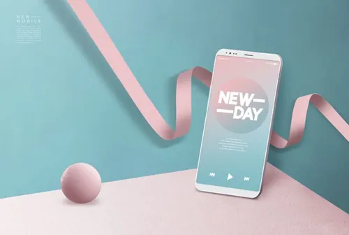 立体庆新年手机APP闪屏广告设计模板下载