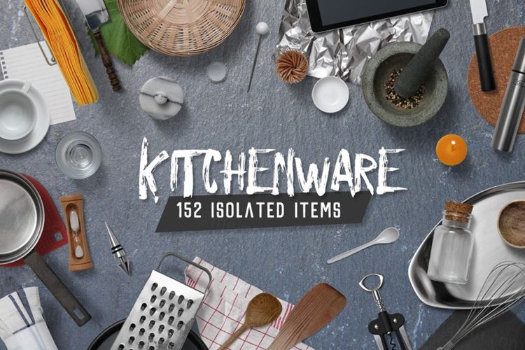 厨房场景餐具刀具厨房用品设计素材 Kitchen Scene Gen. - Kitchenware  Tools