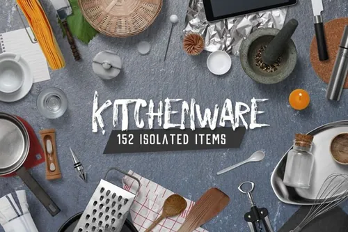 厨房场景餐具刀具厨房用品设计素材 Kitchen Scene Gen. - Kitchenware  Tools