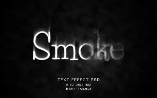 迷幻恐怖烟雾特效字体特效文本样式PSD模板 Smoking