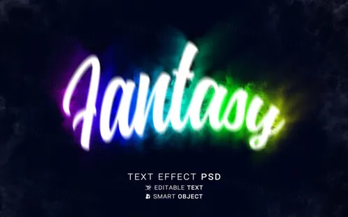 迷幻恐怖霓虹烟雾特效字体特效文本样式PSD模板 Smokin