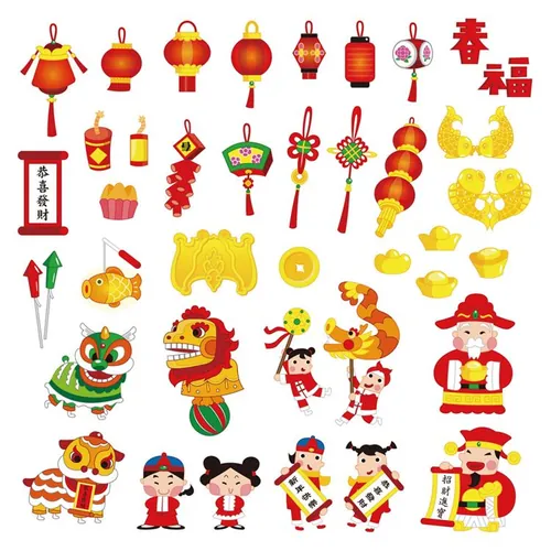 2019年新年快乐中国日本东方传统元素新年氛围素材矢量合辑包 Happy Chinese new year