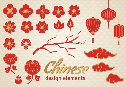 2019年新年快乐中国日本东方传统元素新年氛围素材矢量合辑包 Happy Chinese new year