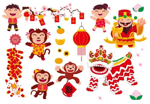 2019年新年快乐中国日本东方传统元素新年氛围素材矢量合辑包 Happy Chinese new year