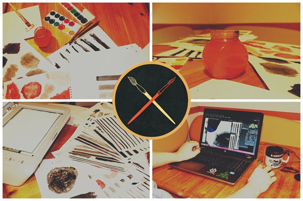 手绘水彩笔刷 150 Handcrafted Watercolor B